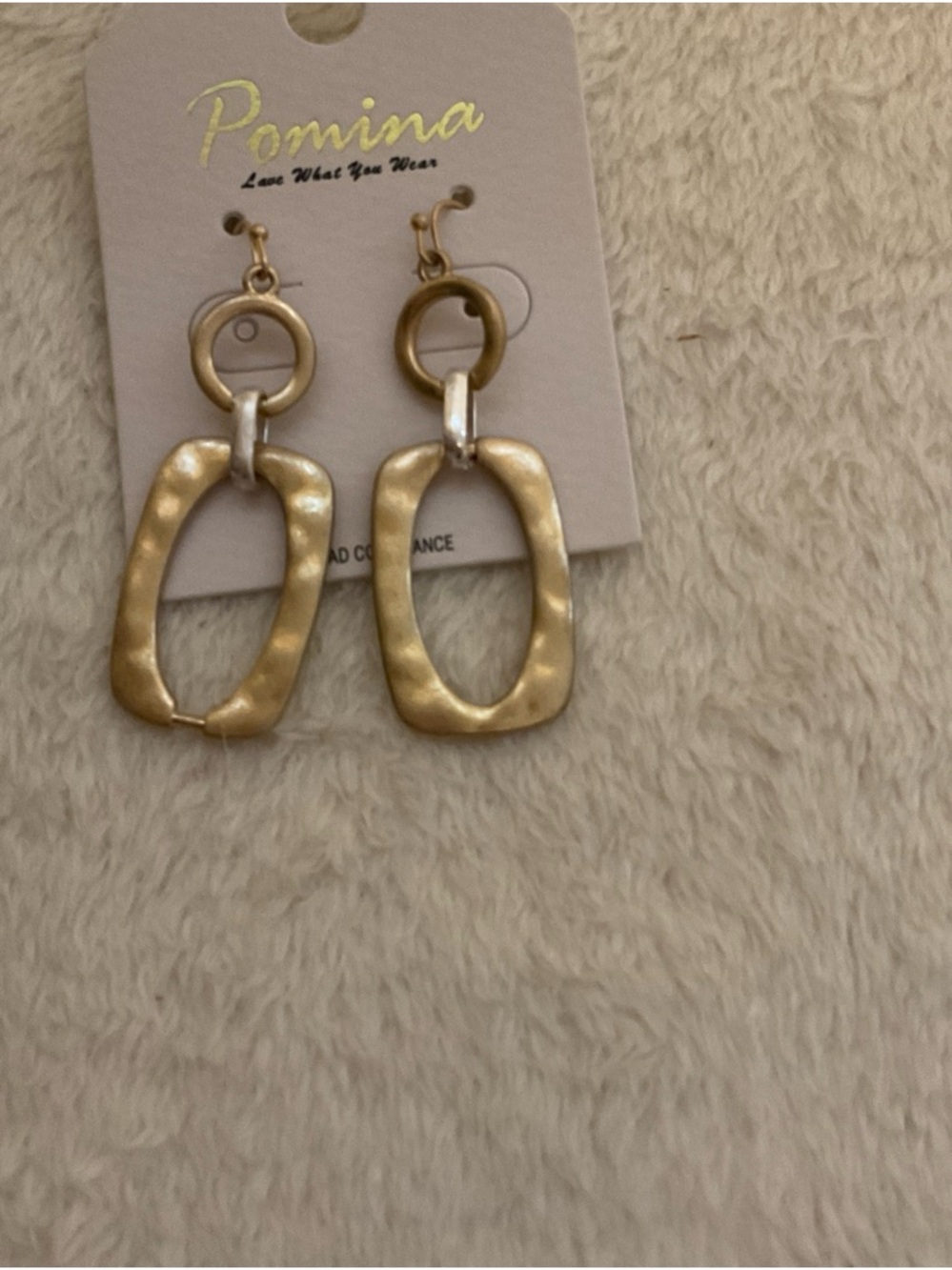 Pomina Gold Drop Link Earrings